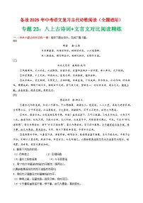 专题23：八上古诗词+文言文对比阅读精练-2025年中考语文复习 古代诗歌阅读（全国通用）