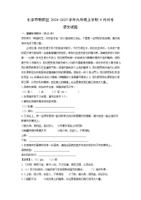 [语文]北京市朝阳区2024-2025学年九年级上学期9月月考试题(解析版)