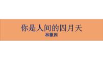人教部编版（2024）九年级上册你是人间的四月天备课课件ppt