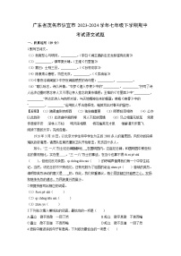 广东省茂名市信宜市2023-2024学年七年级下学期期中考试语文试卷(解析版)
