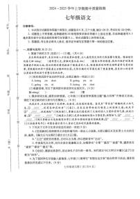河南省平顶山市汝州市2024-2025学年七年级上学期11月期中语文试题