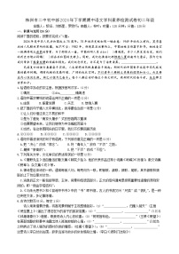 湖南省株洲市二中初中部2024—2025学年八年级上学期期中考试语文试题