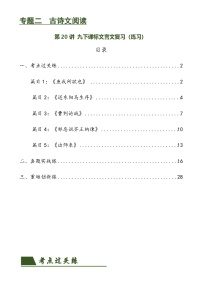 第20讲 九下课标文言文复习（练习）-中考语文一轮复习讲练测（全国通用）（2份，原卷版+解析版）