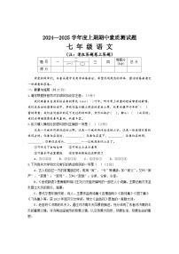 河南省驻马店市汝南县2024-2025学年七年级上学期11月期中考试语文试题