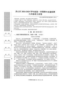 湖北省武汉市洪山区2024-2025学年九年级上学期期中质量检测语文试卷