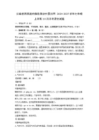 云南省西双版纳傣族自治州景洪市2024-2025学年七年级上学期10月月考语文试卷（解析版）