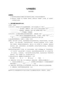 安徽省淮北市“五校联考”2024～2025学年七年级上学期11月期中语文试题（含答案）
