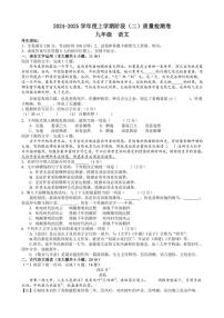 2024～2025学年江西省九江市永修县县城片区九年级(上)阶段二质量检测语文试卷(含答案)