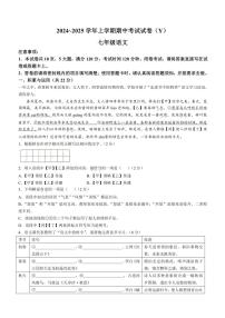 河南省漯河市舞阳县2024～2025学年七年级(上)期中语文试卷(含答案)