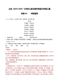 山东 2024-2025 七年级上语文期中真题分专题汇编  专题05    诗歌鉴赏（含答案解析版）
