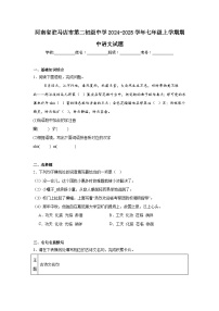 河南省驻马店市第二初级中学2024-2025学年七年级上学期期中语文试题