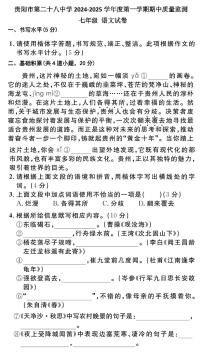 贵州省贵阳市第二十八中学2024-2025学年七年级上学期11月期中语文试题