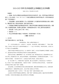 九年级语文第三次月考卷（武汉专用，上册全书+下册第1~3单元）2024+2025学年初中上学期第三次月考