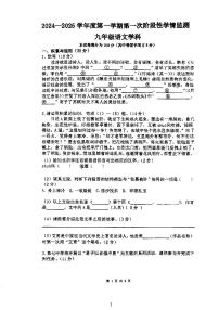 安徽省马鞍山第七中学2024-2025学年九年级上学期期中考试语文试卷