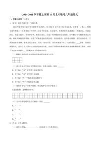 吉林省长春市榆树市北片校联考2024～2025学年九年级(上)11月月考语文试卷(含答案)