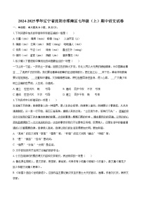 2024-2025学年辽宁省沈阳市浑南区七年级（上）期中语文试卷（含详细答案解析）