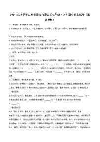 2024-2025学年山东省泰安市泰山区七年级（上）期中语文试卷（五四学制）（含详细答案解析）
