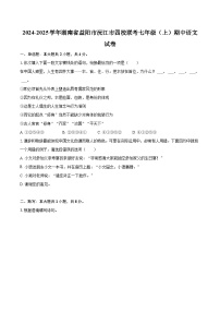 2024-2025学年湖南省益阳市沅江市四校联考七年级（上）期中语文试卷（含详细答案解析）