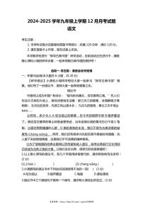 2024～2025学年湖南省娄底市新化县九年级(上)12月月考语文试卷(含解析)