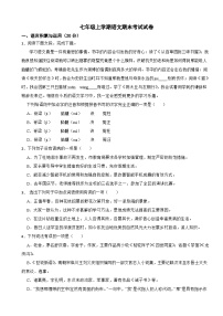 湖南省邵阳市武冈市2024年七年级上学期语文期末考试试卷【含答案】