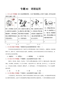 专题02  词语运用（第01期）练习-2024年中考语文真题分类汇编（全国通用）