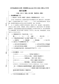江苏省盐城市东台市第一教育联盟2024-2025学年九年级上学期12月月考语文试题