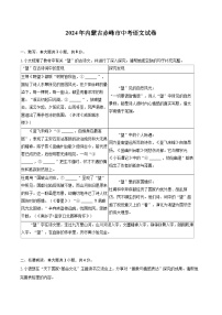 2024年内蒙古赤峰市中考语文试卷(含详细答案解析)
