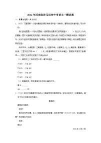 2024年河南省驻马店市中考语文一模试卷（含解析）