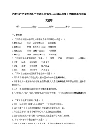 内蒙古呼伦贝尔市扎兰屯市七校联考2025届九年级上学期期中考试语文试卷(含答案)