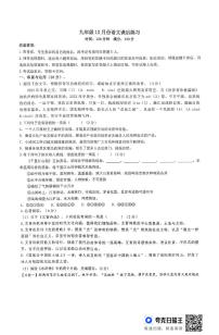 河南省新乡市新乡县河南师范大学附属外国语学校2024-2025学年九年级上学期12月月考语文试题