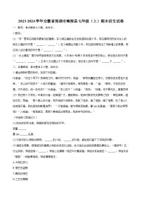 2023-2024学年安徽省芜湖市南陵县七年级（上）期末语文试卷（含详细答案解析）