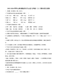 2023-2024学年山东省临沂市兰山区七年级（上）期末语文试卷（含详细答案解析）