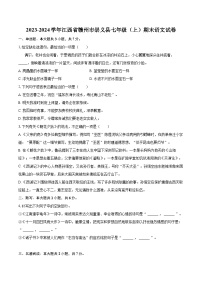 2023-2024学年江西省赣州市崇义县七年级（上）期末语文试卷（含详细答案解析）