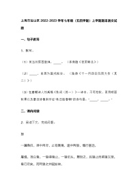 上海市宝山区2022-2023学年七年级（五四学制）上学期期末语文试题含答案