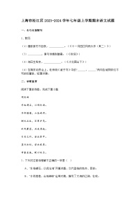 上海市松江区2023-2024学年七年级上学期期末语文试题含答案