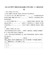 2023-2024学年广西钦州市灵山县青云中学七年级（上）期末语文试卷（含详细答案解析）