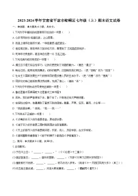 2023-2024学年甘肃省平凉市崆峒区七年级（上）期末语文试卷（含详细答案解析）