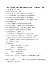 2023-2024学年山东省济南市高新区八年级（上）期末语文试卷(含详细答案解析)