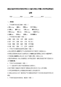 黑龙江省齐齐哈尔市部分学校2025届九年级上学期12月月考试卷语文试卷(含答案)