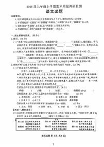 安徽省马鞍山市第七中学2024—2025学年九年级上学期期末测试语文试卷