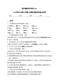 四川省射洪中学校2024-2025学年七年级上学期12月期末模拟考试语文试卷(含答案)