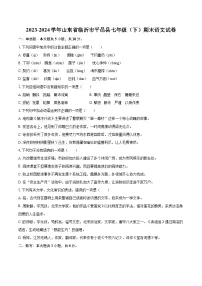 2023-2024学年山东省临沂市平邑县七年级（下）期末语文试卷（含详细答案解析）