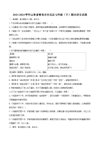 2023-2024学年山东省青岛市市北区七年级（下）期末语文试卷（含详细答案解析）