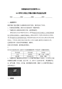 安徽省淮北市五校联考2024-2025学年七年级上学期1月期末考试语文试卷(含答案)