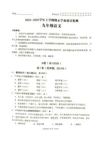 四川省成都市高新区2024-2025学年九年级上学期期末考试 语文试卷（原卷+参考答案）