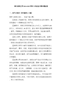 湖北省武汉市2024-2025学年八年级上学期 语文期末模拟卷（含解析）