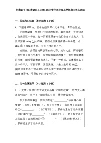 河南省平顶山市鲁山县2024-2025学年九年级上学期期末 语文试题（含解析）
