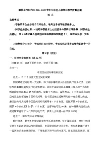 四川省攀枝花市仁和区2024-2025学年九年级上学期1月期末 语文试题