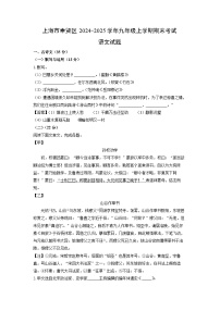 2024-2025学年上海市奉贤区九年级上学期期末考试语文试卷（解析版）