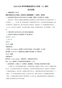 河南省洛阳市2024-2025学年九年级上学期期末语文试题（解析版）